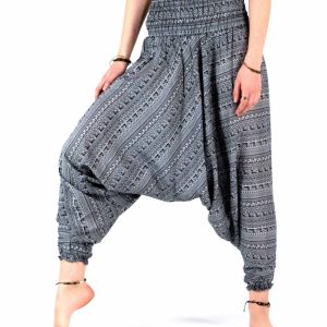 Aladinhose Ethno Muster schwarz weiß